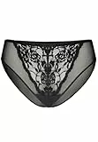 Teyli Slips Damen mit Spitzenbesatz – Damen Unterwäsche – Klassische Slip Frauen Mesh – Unterhosen mit Spitze – Bequem für den Täglichen Gebrauch zu Tragen Schwarz S