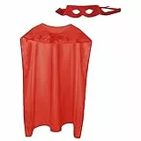 Boland - Kostüm Held, 2-teilig, Einheitsgröße für Erwachsene, Maske und Umhang, Rot, Superman, Hero, Mottoparty, Karneval