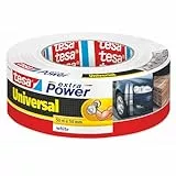 tesa extra Power Universal Gewebeband - Gewebeverstärktes Ductape zum Reparieren, Befestigen, Bündeln, Verstärken oder Abdichten - Weiß - 50 m x 50 mm