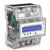 GOMETY Stromzähler Hutschiene, 3-Phasen 4-Draht Geeicht Stromzähler Digitaler Drehstromzähler Hutschiene 230/400V 5-100A mit LCD Digitaler Stromzähler Drehstromzähler für DIN Zwischenzähler Strom