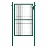 SONGMICS Gartentor, Gartentür, verzinkter Stahl, abschließbar, Tür 106 x 150 cm (B x H), rechteckiges Rohr, grün GGD200L