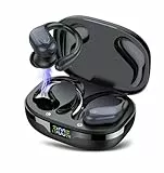 CASCHO Wireless Earbuds, 60Hrs Playtime Bluetooth Kopfhörer, Bluetooth Kopfhörer 5.3, Deep Bass Stereo HD Mic, In-Ear IP7 Wasserdicht Ohrhörer mit Ohrhaken, USB-C, für Sport iOS/Android Schwarz