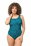 Ulla Popken Damen Alice, Softline, Lines Badeanzug, Dunkles Petrol, 50-52