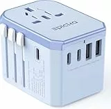 EPICKA Reiseadapter Weltweit, Universal Reisestecker Adapter 30W, Internationaler Steckdosenadapter mit 3 USB-C, 2 USB-A, Travel Adapter für Deutschland USA UK Japan Thailand Australien TA-105C Blau