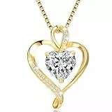 LAVUMO Herzkette 925 Silber Rosegold Gold Damen Halskette - Herz änhänger Silber Kette Damen Schmuck Geschenk für Frau Frauen MaMa Freundin an Geburtstags Weihnachten Valentinstag Hypoallergen Ketten