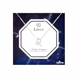 Bixorp Sternzeichen Löwe Halskette - Sternzeichen-Kette aus Edelstahl in Silber – Zodiac-Halskette auf Geschenkkarte