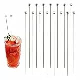 Metall-Cocktailspieße, 15 Stück, 20,3 cm, Edelstahl-Martini-Stäbchen, wiederverwendbare Metall-Vorspeisen-Spieße für Getränkespieße, blutige Maria, Martini, Oliven, Früchte