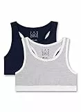 Sanetta Mädchen 347705 Sport-BH, White Pebble, 152 (2er Pack)
