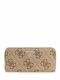 GUESS Geldbörse Laurel II Large Zip Around Wallet Latte Logo/Brown braun