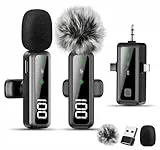 Bayanbulu Mikrofon Handy für iPhone, iPad, Android, Kamera, PC – 3-in-1 Profi-Mini-Mikrofon mit LED-Anzeige & Rauschunterdrückung, Mikrofon Kabellos für YouTube, TikTok, Vlog Podcast(2er-Pack)