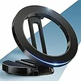 PORTENTUM Handyhalterung Auto für Magsafe – Faltbare Autohalterung mit 20x N52 Magnet und 360° Drehung – Für Armaturenbrett Büro oder andere Oberflächen - Schwarz