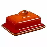 LE CREUSET Steinzeug Butterdose, 900 g, 17 x 12.5 x 9 cm, Ofenrot