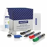 magnetoplan Whiteboard Zubehör-Set, Medium | Praktisches Set für Präsentationen | Inkl. Whiteboard Marker, Reiniger, Tafellöscher und Magnete | Perfekt für Büro, Schule und Zuhause