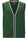Charles Colby Herren Strickweste Duke Thalen dunkelgrün, 4XL (XXXXL) - 68/70