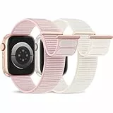 2 Stück Nylon Armband Kompatibel mit Apple Watch Armband 40mm 41mm 42mm 38mm 46mm 45mm 44mm 49mm Gewebtes Klettverschluss Sport Loop Armbänder für iWatch SE Ultra Series 10 9 8 7 6 5 4 3 2 1