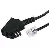 Hama Telefonkabel (TAE-F-Stecker - Modular-Stecker 6p4c) 15 m, schwarz