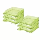 HAN Briefablage Klassik, 6 STÜCK, Moderne, transparente und stapelbare Ablage im frischen Design bis Format A4/C4, 1026-X-27, transparent-grün