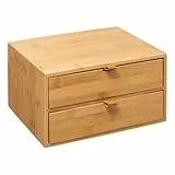 5five - box mit 2 schubladen bambus lederriemen