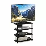 Furinno TV-Schrank mit 4 Ablageflächen, holz, Schwarz, 37.08 x 60.2 x 58.93 cm