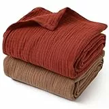 GLLQUEN BABY Pucktücher neugeborenen 2 Stück, Musselin-Baumwolle kinderdecke,95x100cm kuscheldecke für Kinder,Kleinkinder, Kinderbett,Kinderwagen,Junge oder Mädchen babydecke(Dawn)