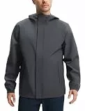 Libin Regenjacke Herren Wasserdicht Atmungsaktiv Leichte Outdoorjacke Regenmantel Windbreaker Windjacke Mit Kapuze 4 Taschen Freizeitjacke für Wandern Golf Radfahren Laufen Outdoor, Dunkelgrau M