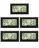 MAVORI® 5 x Thermo Hygrometer mini digital - 2 in 1 Temperatur und Luftfeuchtigkeitsmesser - Mini Thermometer und Hydrometer Feuchtigkeit digital - präzise Messwerte - inkl. Batterien