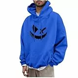 KOG Hoodie Herren Herbst Hooded Sweatshirt Tie-Dye Muster Kapuzenpullover Warme Sweatshirt mit Kapuze Mode Oberteile Freizeit Männer Warm Regular Kleidung Baumwolle Pullover Blau XXL