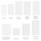 VABNEER Elastikpuffer Transparent Selbstklebend, Silikon Schutzpuffer Möbelpuffer Gummipuffer zur Lärmdämpfung Verhindern Rutschen und Kratzer (325, 6.4-20.6mm)