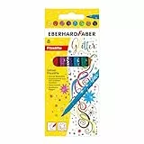 Eberhard Faber 551008 - Glitzer Filzstifte Set, 8 Malstifte mit dünner Spitze im Kartonetui