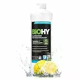 BiOHY Glasreiniger für Fenstersauger (1l Flasche) | Fensterreiniger Konzentrat für alle Fenstersauger | Bio Reinigungsmittel sorgt für streifenfreien Glanz | Glasreiniger | Fensterputzmittel