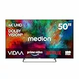 MEDION 125,7 cm (50 Zoll) Fernseher (Smart-TV, Dolby Vision HDR, HBO Max, MagentaTV, Prime Video, Disney+, DAZN, Paramount+, Dolby Atmos, VIDAA Store, PVR, Bluetooth, MD 850302)