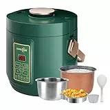 Audecook Reiskocher klein 1.2 L mit Low Sugar Funktion Für 1-2 Personen Multikocher mit 7 Programme Timer und Automatisch Warmhaltefunktion Mini Rice Cooker mit Antihaftbeschichtung 220-240V (Grün)