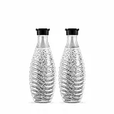 sodastream Glaskaraffen - 2er Set Wiederverwendbare; spülmaschinenfeste Wasserkaraffen; 0;7 L Sprudelkaraffe; kompatibel mit Penguin & Crystal; umweltfreundlich