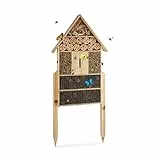 Relaxdays Insektenhotel XL stehend, Nisthilfe für Bienen, Florfliegen, Marienkäfer, Holz HxBxT: 79 x 49 x 12 cm, natur