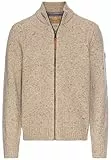 camel active Herren Strickjacke aus nachhaltiger Merinowolle Beige, Menswear-L