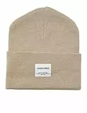 JACK & JONES Herren Mütze JACLONG Knit Beanie One Size Schwarz Grau Rot Grün, Größe:One Size, Farbe:Pure Cashmere 12150627