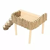 Yctze Stabiler und Multifunktionaler Hamster-Kletterplatz aus Naturholz – Verspielter Spielplatz mit Leiter für Kleine Haustiere Wie Hamster, Goldbären und Zuckergleiter – Ideale Übung,