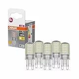 Osram Star PIN LED-Lampe für G9-Sockel, klares Glas,Warmweiß (2700K), 470 Lumen, Ersatz für herkömmliche 40W-Ersatz, Leuchtmittel, nicht dimmbar, 5-er Pack