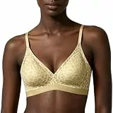 Generisch Jelly BH Damen Ohne Bügel Nahtloser BH Push Up Leoparden Sport BHS mit Tiefem V-Ausschnitt Nahtloser Bralette Bequemer Soft Bra Bustier Yellow