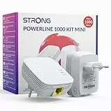 STRONG AV1000Mbit/s Powerline Adapter Set, HomePlug AV2 Powerline Internet Erweiterung, Plug & Play, EIN Knopf Sicherheit, Energiesparmodus, Gigabit LAN Ports, ideal für TV, PC, Gaming Konsole