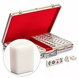 Yellow Mountain Imports Chinese Mahjong Game Set, Champion Size - with 146 Large Tiles and Aluminum Case, 3 Dice and a Wind Indicator - for the Chinese Way of Playing