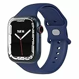 EAZY CASE Sport Armband kompatibel mit Apple Watch 38mm / 40mm / 41mm / 42mm verstellbares Silikon Ersatzarmband Sport Loop Band für Apple Watch Serie 11 10 9 8 7 6 5 4 3 2 1 SE für Damen Herren Blau