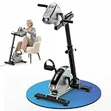 MOSUNY Pedaltrainer, Neu Heimtrainer Senioren mit Doppelmotoren Verstellbarer Widerstand & Geschwindigkeit, LCD-Monitor, Höhenverstellbar, Bein- & Knöchel-Stützhalterung, Arm und Beintrainer Senioren