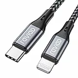 RAVIAD USB C Lightning Kabel 1M [MFi Zertifiziert] Power Delivery Nylon iPhone Ladekabel USB C für iPhone 14/13/13 Pro/13 Pro Max/13 Mini/12/12 Pro Max/12 Mini/11 Pro/X/XS/XR/8/SE