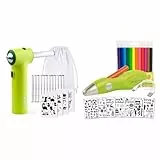 JOLLY Airbrush Textil Set, inkl. 12 Textilmarker mit Doppelspitze & Airbrush Fun | Farben sprühen für Kinder | Ungiftig (Airbrush), 20-teiliges Set, grün