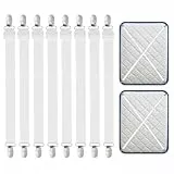 Carehabi Bettlakenklammern, 30–120 cm verstellbare Bettlakenspanner 8 Stück, Weiße Elastische Betttuchspanner für Bettwäsche,Bettlaken, Matratze, Bügelbrett oder Sofa