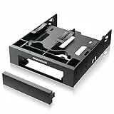 GRAUGEAR 5.25 Zoll Frontpanel HDD Einbaurahmen 5.25 3.5 Zoll und 2x 2.5 Zoll Laufwerke [Schraubenlos] Anti-Vibration I Intern HDD Rahmen I für PC Gehäuse I SATA SSD I SSD Einbaurahmen I SSD Halterung
