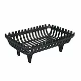 Relaxdays Kaminrost, Feuerbock für Kamin, HBT: 18 x 46 x 31 cm, massiv, schwer, Feuerrost mit Füßen, Gusseisen, schwarz