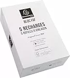 Exacompta 12213E 5er Pack Nachfülleinlagen für Schreibblock FAF blanko 5 x 170 Blatt , 18,5 x 11,5 cm, mikroperforiert, ideal für Ihre Notizen, Retro-Design mit zeitloser Eleganz