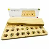 GICO Steinchenspiel Hus Bao Mancala groß aus Holz mit Edelsteinen. Das Strategiespiel für Jung und Alt bekannt aus dem Kindergarten - 7953